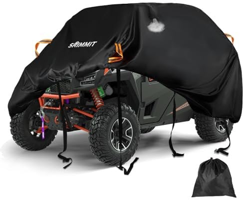 Quad Abdeckplane UTV Abdeckung,420D Heavy Duty Garage Wasserdicht Outdoor,Quad Zubehör Autoabdeckung Storage für Polaris Yamaha Sportsman Can-Am RZR Honda Kawasaki Rhino Defender Pioneer ATV