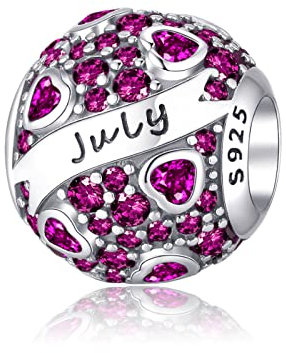 Geburtsstein Charms Anhänger 925 Sterling Silber Birthstone Bead Charm-Anhänger Openwork Perlen Charms für Europäische Armbänder Halsketten Schmuck Geschenk für Frauen