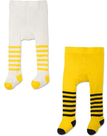 Borussia Dortmund BVB Baby Strumpfhose (2ER Pack) - Wohlig warm und schwarzgelb gestreift Gr. 62/68