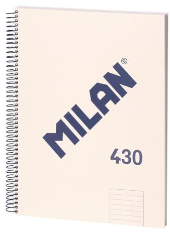 MILAN® Cuaderno A4 con tapa dura, papel pautado a líneas, 80 hojas, serie 1918, beige