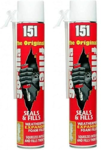 Gorilla Filler Weatherproof Expanding Foam - Versatile, High-Expansion Foam for Gaps, Cracks, and Holes - Indoor & Outdoor Use - 500ml or 750ml (6, Foam Filler 750ml)