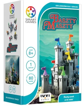 Smart Games - Spiel für 1 Spieler, Einzelspielerspiel - Türme und Masten - 80 Aufgaben - für Kinder ab 8 Jahren | Reisespiel