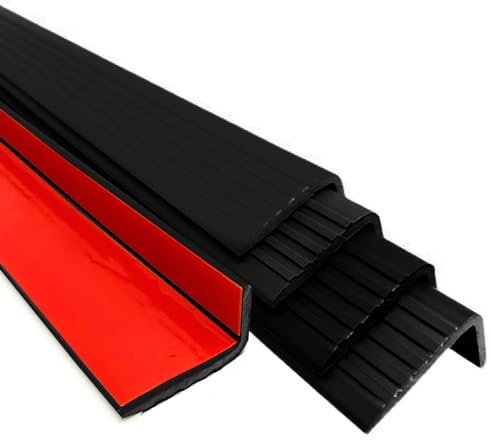 Profilo Angolare Per Gradini In Gomma PVC Profili Per Bordi Per Gradini Profilo Angolare In PVC Autoadesivo 60mm X 30mm Adatto Per Scale Interne Ed Esterne Tipo L ( Color : Black , Size : 39in/1m )