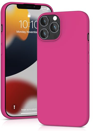 YATWIN Silicone Case for iPhone 12 Pro Max, Soft-Touch, Shockproof, DustProof, Antiskid Full Body Armour Phone Cover for Apple iPhone 12 Pro Max - Magenta