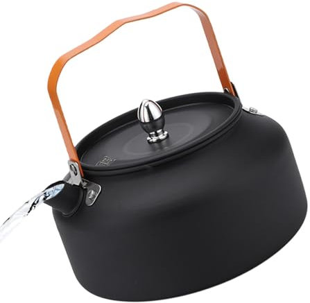 Bollitore da campeggio in acciaio inox | Pentola per acqua all'aperto | Bollitore portatile per zaino in spalla, bollitore a fischio in acciaio inossidabile, fornello elettrico, fuoco da campeggio