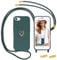 Handyband kompatibel mit iPhone SE 2022/2020/iPhone 8/iPhone 7 Hülle mit Band, MoEvn Handyhülle mit Kordel für zum Umhängen Herz Muster Silikon Case Stoßfeste Schutzhülle mit Abnehmbar Kette, Grün
