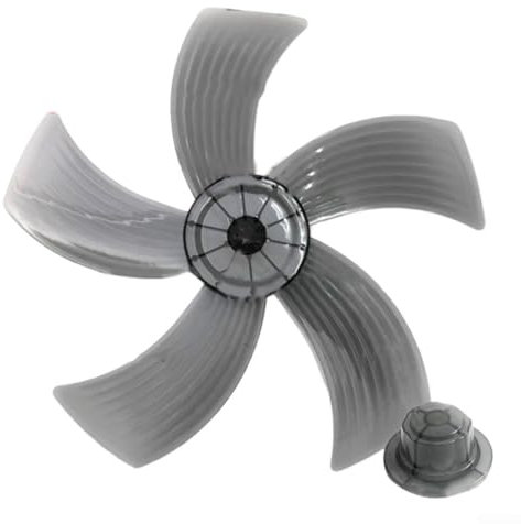 Pale de ventilateur en plastique, 5 feuilles, compatible avec les ventilateurs sur pied et de bureau (noir transparent)