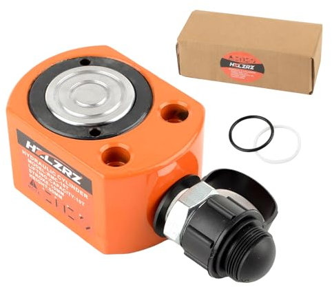 HZLZRZ 10 Ton Hydraulic Ram Jack and Single Acting Lifting Cylinders, Porta Power Hydraulic Kit, Industrial Mini Cylinder, Stroke 0.43in