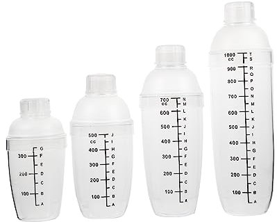 TOPBATHY Cocktail 4 Pezzi Shaker Per Bevande in Plastica Con Bilancia Shaker Per Miscelatore Di Vino Per Barman Tè Cocktail
