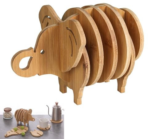 Dessous de Verre, Coasters, sous Verres en Bambou, Dessous de Table, Protégez Votre Bureau des Rayures ou des Éraflures, Convient pour la Décoration de Café, Restaurant, Bureau, 8 Pièces