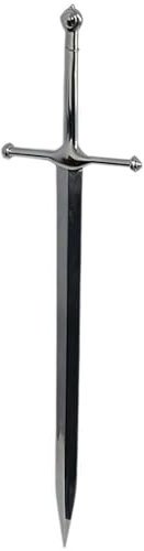 Brieföffner aus silberfarbenem Metall, Brieföffner, Umschlagschneider, Brieföffner, Metallbeschichteter Umschlagöffner, Geschenkpapierschneidemesser, Bürobedarf, Heimbedarf mit ergonomischem Griff (B)