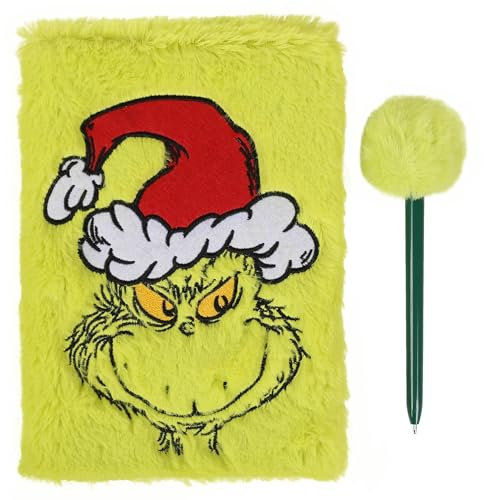 sarcia.eu Grinch Geschenkset: Plüsch Notizbuch A5 + Stift