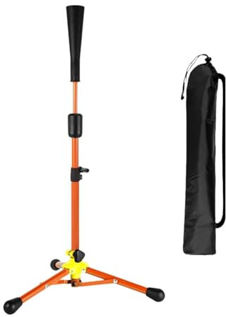 LOVIVER Baseball-Batting-Tee, Softball-Batting-Training, leicht verstellbare Höhe, mit Tragetasche, professioneller tragbarer Übungs-Tee-Ständer, Orange