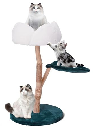 Romiromi Modern Cat Tree 93cm, Heavy Duty Flower-style Cats Stand, Luxury Cat Furniture with Scratching Post Easy Clean
