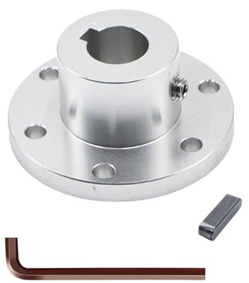 MiJunHD Aluminum Alloy Flange Coupling, 15 mm Inner Dia with Locking Key Slot, Flange Shaft Connector for Connecting Motor and Wheel DIY Model RC Parts (1Piece)