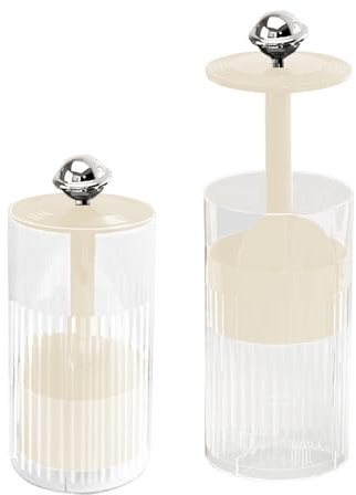 GIBZ Organizador Brochas Maquillaje con Tapa Transparente Organizador Pasta de Dientes con 4 Ranuras para Escritorio Vanity Baño Blanco Plata