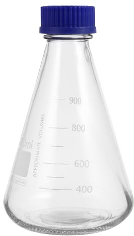 OKUMEYR 1000ml Konische Glasflasche Mit Schraubverschluss Erlenmeyer Kolben Für Laborarbeiten Chemie Experimente Und Wissenschaftliche Anwendungen Hochwertiges Präzise