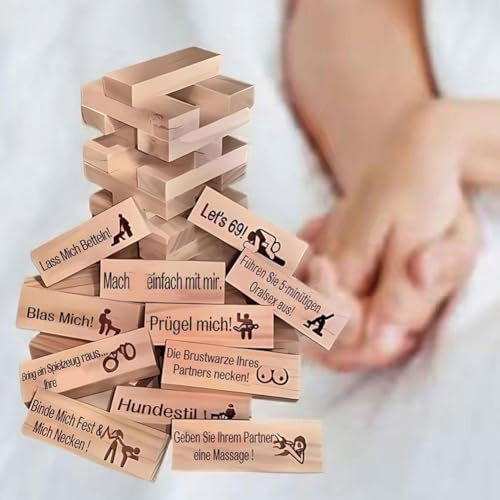 Pärchen-Spielblöcke, super freches Blockturm-Spiel, Paare und Erwachsene, Tumbling Holzturm, Stapelblock, Spiele, Valentinstagsliebhaber, Trinkspiele, entworfen für Paare, die Schlafzimmer aufpeppen