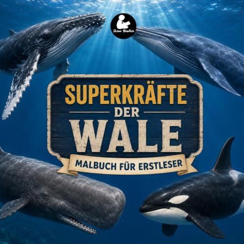 Superkräfte der Wale - Lernen und Ausmalen I Spaß beim Entdecken und Ausmalen der Wale I Förderung der Feinmotorik I Perfekt für Mädchen und Jungen von 3 bis 9 Jahren