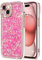 Lafunda for iPhone 15 Case for Womens Girls, Luxury Bling Glitter Diamond Crystal Festival Shiny Case Camera Protection Shockproof Silicone TPU Phone Cover for iPhone 15 6.1, Hot Pink