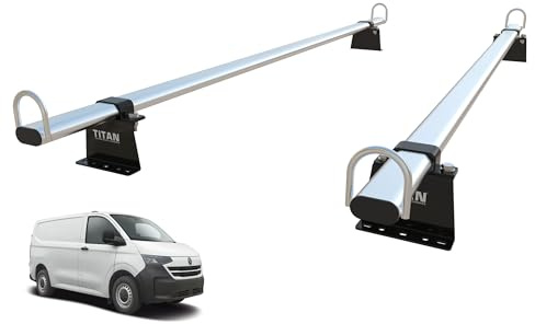 TITAN WorkReady Van Roof Rack 2 Bars - Compatible Fittings For: - VW Transporter T7 NEW SHAPE (2025 onwards)