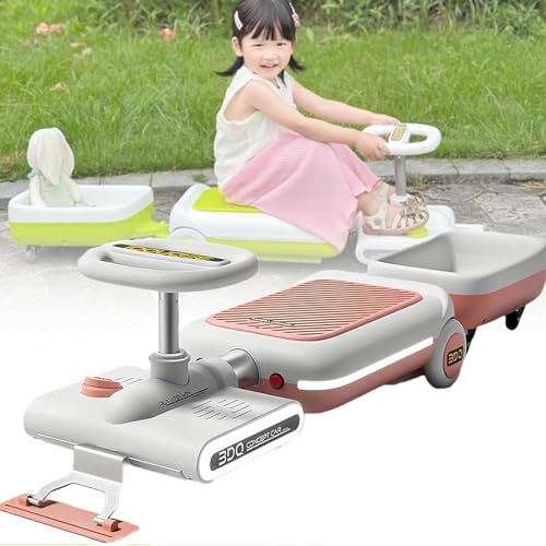 Go Kart Mop, Electric Wiggle Car Kids Electric Go Kart, Go Kart Clean Portable Ride On Race Car, Go Kart with Floor Cleaning Function Indoor Use Educational Gift pink