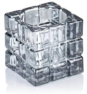 12x Cube Smoke Grey YUYU, Windlicht, Kerzenhalter, 6,5 x 6,5 x 6,5 cm, Glas