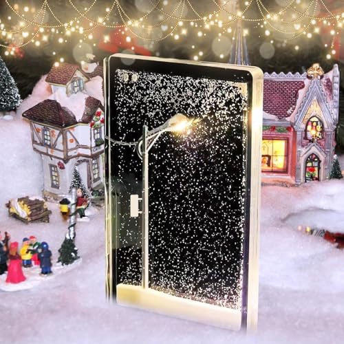 TaimeiMao Weihnachts Schneeszenen Nachtlicht, Handgemachtes DIY Schneelandschafts Nachtlicht, Verschneite Nachtstraßenlaterne Fließend, Snow Scene Night Light, für Schlafzimmer Desktop Deco
