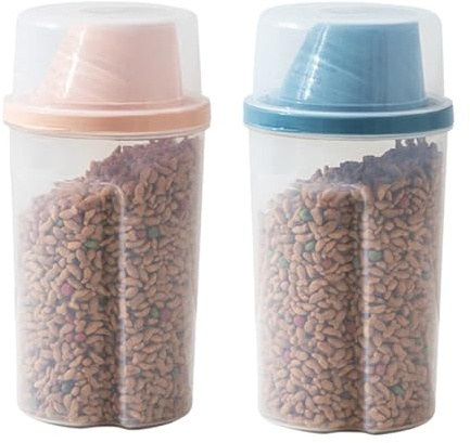 Conteneur À Croquettes Pour Animaux De Compagnie – Grande Boîte Hermétique, Alimentation Portable, Support Pour Repas Secs, Pot De Rangement De Voyage, Design Clair | Grande Boîte À Croquettes Pour An