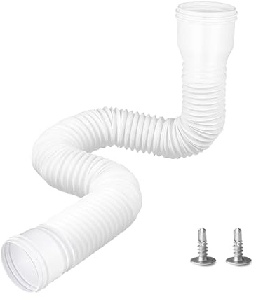 Fallrohr Dachrinne Flexible Verlängerung, Dachrinnenschlauch, Fallrohrverlängerungen Flexibel Rund für Fallrohr 80/100 mm, Dehnbare Regenrinne Verlängerung von 47 bis 150 cm (Weiß, 1 Stück)