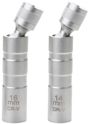 Zerabidpro 2 Stück Zündkerzenschlüssel 14mm und 16mm, Universal Magnetisch und Flexibel, Geeignet für Auto Reparatur, Drehbar mit 360 Grad Funktion, Langlebig aus 45# Stahl
