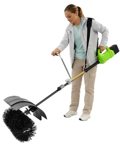 Handgeführte Kehrmaschine 800W 2-In-1 Elektrischer Laubbläser 7500rpm Multifunktional Laubbesen 14m/s Kehrbläser für Rasen, Hofe, Gärten, Straßen, Spielplätze, Wege