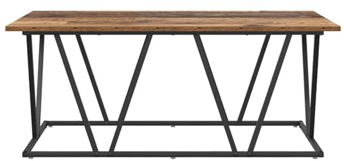 WGYHOME Couchtisch Altholz 100x50x40 cm aus Sperrholz & Metall – moderner Wohnzimmertisch für Drinks, Magazine & Deko – ideal für Wohnzimmer, Studio & Büro