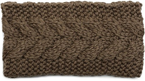 styleBREAKER Damen Stirnband Grobstrick mit Zopfmuster, gestrickt, Haarband, Headband 04026005, Farbe:Oliv Grün
