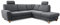Cavadore Ecksofa Wisconsin mit Bettfunktion / Schlafsofa mit Federkern / Inkl. 2 Kopfstützen + Stauraum / Landhausstil / Holzfüße in Buche / Mikrofaser / Größe: 248 x 88 x 215 cm (BxHxT) / Farbe: Grau