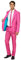 OFFSTREAM Herren Party Kostüm - 2 Stück Einfarbig Outfit für Halloween, Karneval, Fasching Party mit Jacke, Hose & Krawatte - Pink