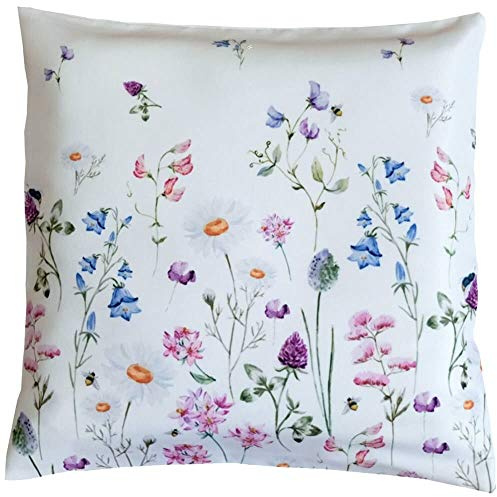 matches21 Kissenhülle Kissenbezug Heimtextilien zarte Wiesenblumen Blumen - Druck bunt für Küche & Tisch 40x40 cm