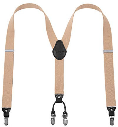 Lafayon Bretelles pour Homme 4 Clips Y-Back, 3,5 cm de Largeur, Réglables et Élastiques, avec Pinces Métalliques Solides