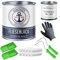 Fliesenlack GLÄNZEND Weiß RAL 9010 Weiß Fliesenfarbe für Bodenfliesen & Wandfliesen mit Lackier-SET (X300) und Verdünnung // Hamburger Lack-Profi (2,5 L)