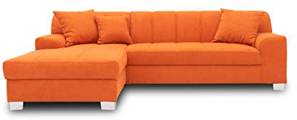 DOMO. collection Ecksofa Capri, Sofa in L-Form mit Schlaffunktion, Couch, Polsterecke, Eckcouch, Schlafsofa 239 x 152 x 75 cm (BxTxH), orange
