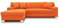 DOMO. collection Ecksofa Capri, Sofa in L-Form mit Schlaffunktion, Couch, Polsterecke, Eckcouch, Schlafsofa 239 x 152 x 75 cm (BxTxH), orange