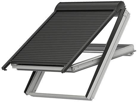 Velux Sparpaket SunProtect - Dachfenster+Eindeckrahmen+Elektro-Rollladen+KUX (78 x 118 MK06, EDS 0000 - für Schiefer)