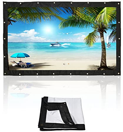 Schermo per proiettore da 200 pollici Schermo per proiezione di film portatile pieghevole HD 16: 9 Schermo di proiezione per montaggio a parete a discesa per home theater all'aperto per