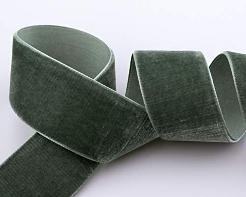 finemark 3 m x 36 mm Samtband BASALTGRAU (689 gris-Fonce) Dekoband Velour einseitig Samt festkantig Velvet Ribbon zum nähen dekorieren
