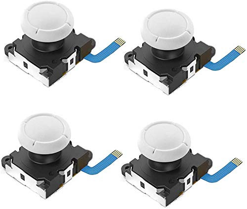 Veanic Lot de 4 joysticks analogiques de rechange pour manette Nintendo Switch Lite et Switch Joy-Con Blanc