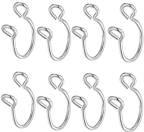 Faux anneaux de nez en acier chirurgical hypoallergénique 20 g 8 mm pour faux piercing lèvre, septum, piercing non percé, faux piercing hélix, cartilage, lèvre, septum, Acier inoxydable, acier