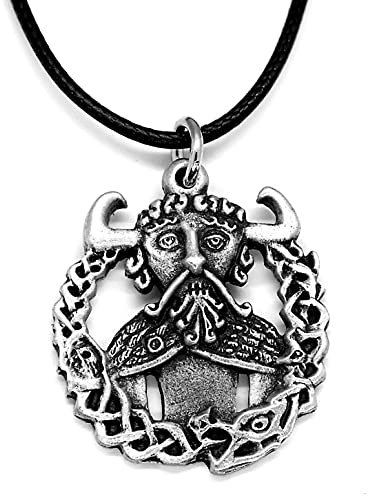 Artisan Pewter Wikinger-Gott Loki-Anhänger aus Zinn mit Kordel Halskette und Geschenkbeutel