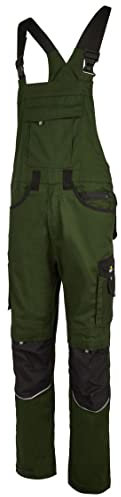 Hans Schäfer Workwear HSW Professional – Latzhose für Herren – Lange Arbeitshose mit Knietaschen – Bequem, strapazierbar und qualitativ – Oliv, 62