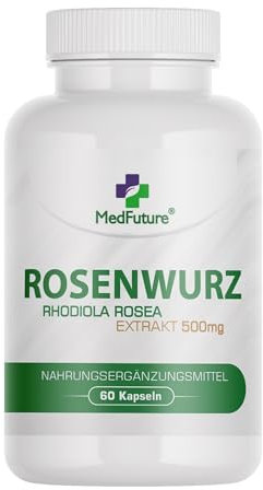 Rhodiola rosea 500mg – Hochdosierter Rosenwurz Extrakt mit 3,12% Rosavine – 60 kapseln – Stressreduktion, Fokus & mentale Leistung – laborgeprüft