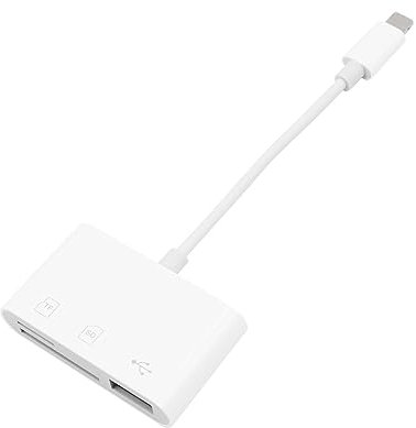 VOANZO 3-in-1-USB-OTG-Adapter, TF/SD Kartenleser, OTG-Kabel für i-Phone/i-Pad, unterstützt Hubs, MIDI-Tastatur, Maus-Kartenleser, Unterstützung für iOS 13 und höher